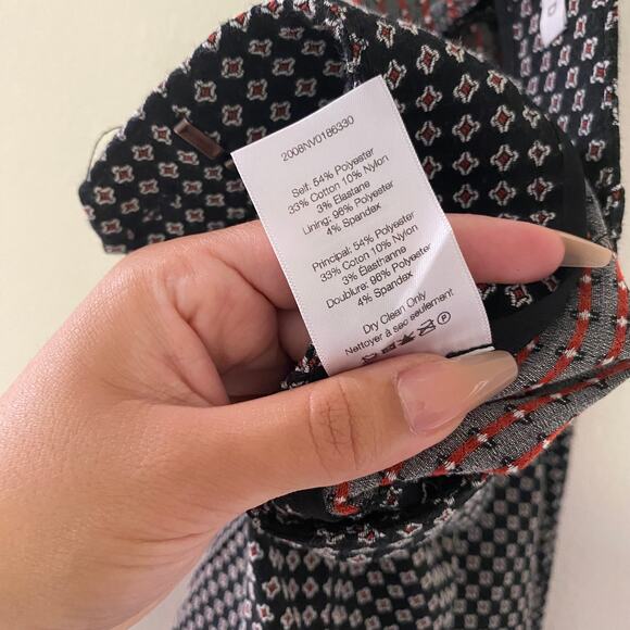 Veronica Beard Hibiscus Flare Pants in Black/Multi Pattern Size 8 - Picture 7 of 9